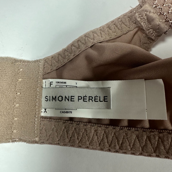 Simone Perele Bra 36F Caresse Full Cup U/W + Large Bikini Panties Coco Brown NWT - Picture 8 of 15